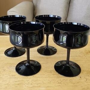 Lenox Black Glass Goblet Set